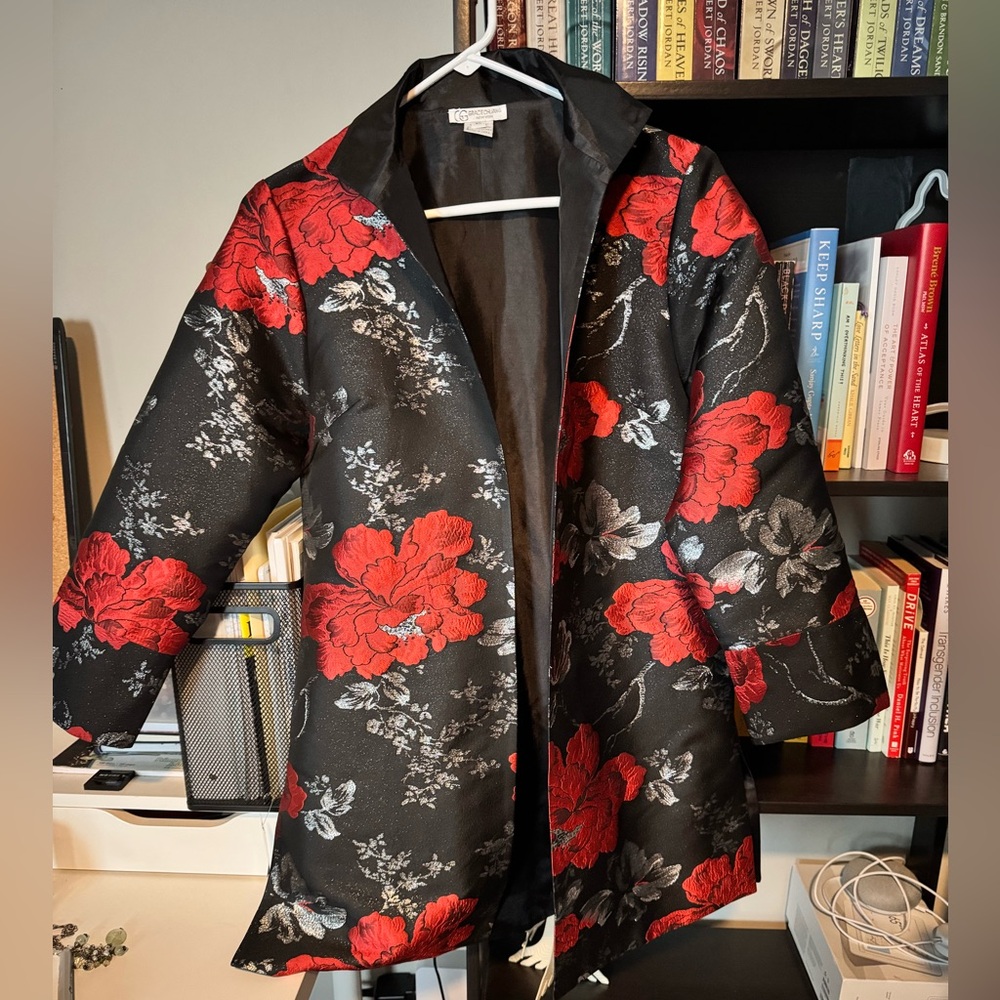 Carnation flower long jacket